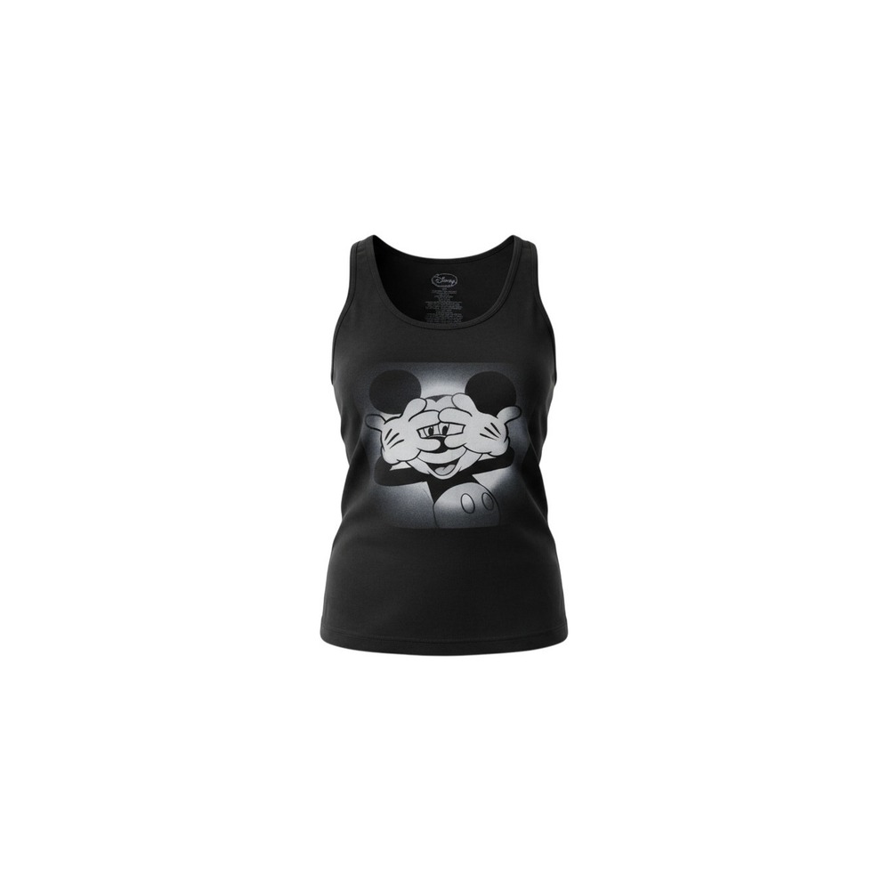 Disney Tank Top Womens Large Black Mickey Mouse Graphic Sleeveless Shirt